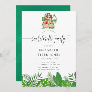 Convite Festa de solteira Exótica Aloha Luau