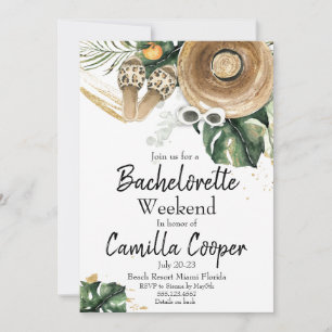 Convite Festa de solteira Fim de Semana Getaway Invit Itin