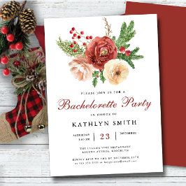 Convite Festa de solteira Floral Cor-de-Água Rosa Rosa