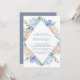 Convite Festa de solteira Floral de Diamante Azul Dusty (Frente/Verso In Situ)