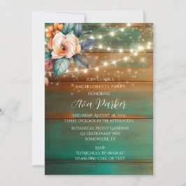 Convite Festa de solteira leve de madeira de cobre