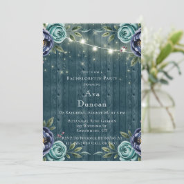 Convite Festa de solteira marinho e Rosa turquesa