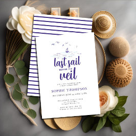 Convite Festa de solteira Náutica Clássica da Última Vela
