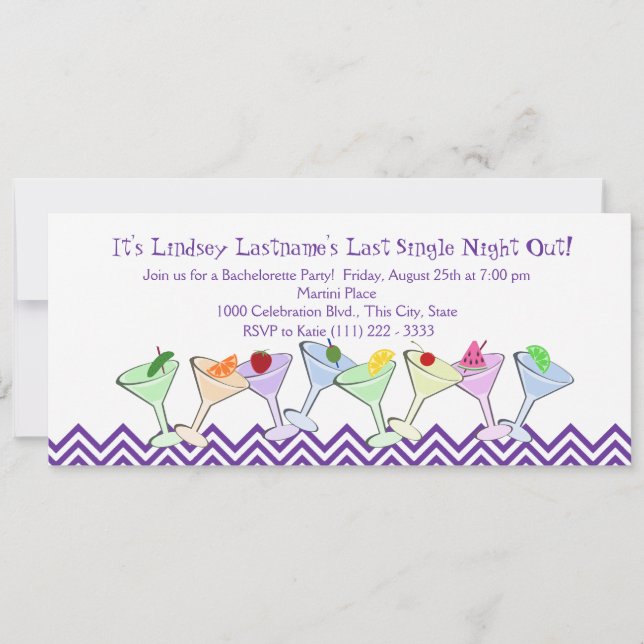 Convite Festa de solteira, Parada Martini (Frente)