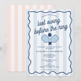 Convite Festa de Solteira Pickleball Bach Listras Retro