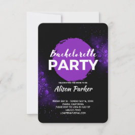 Convite Festa de solteira Preta Roxo