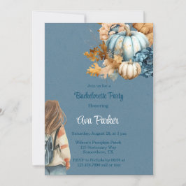 Convite Festa de solteira Pumpkin Azul Laranja