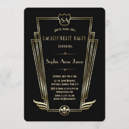 Convite Festa de solteira Real Dourada de Deco Monograma