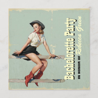Convite festa de solteira retro do país ocidental da