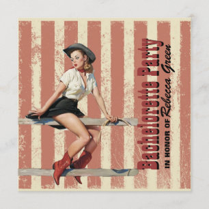 Convite festa de solteira retro do país ocidental da