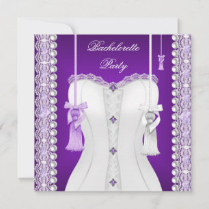 Convite Festa de solteira Roxo Lilac Corset Tasilhes