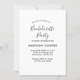 Convite festa de solteira simples e elegante