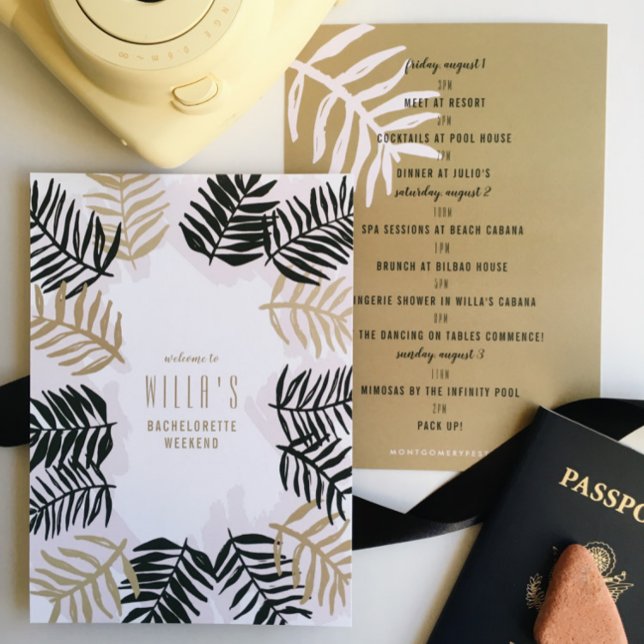 Convite Festa de solteira Tropical de Palm Getaway Itinerá (Criador carregado)