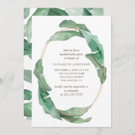 Convite Festa de solteira tropical verde. Botânica