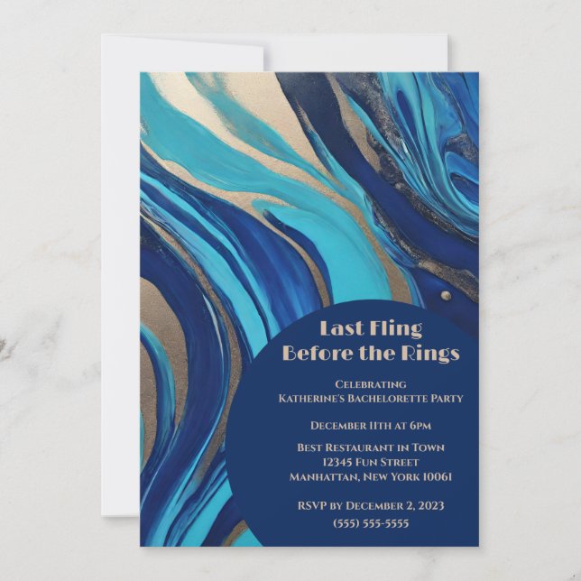 Convite Festa de solteira - Última Falha Antes dos Anéis - (Frente)