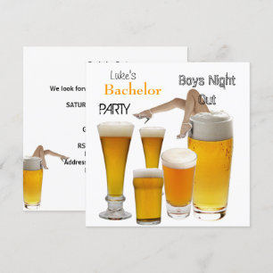 Convite Festa de Solteiro Cerveja Perna Noite dos Homens