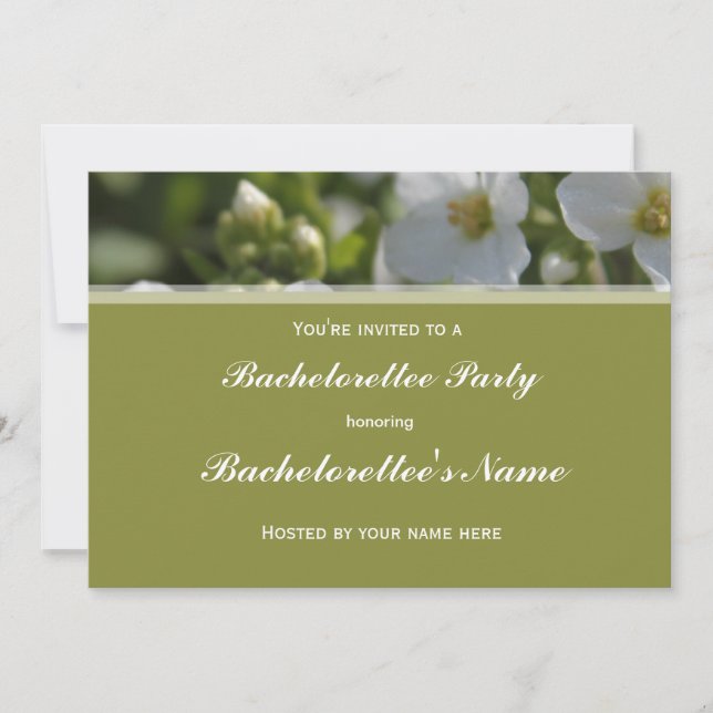 Convite festa de solteiro de flores brancas frescas (Frente)