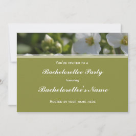 Convite festa de solteiro de flores brancas frescas