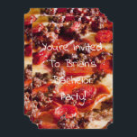 Convite festa de solteiro de pizza de pepperoni<br><div class="desc">Você pode facilmente alterar o texto</div>