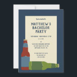 Convite Festa de Solteiro Personalizada Garrafas de Cervej<br><div class="desc">Crie convites personalizados para festas de solteiro e outros eventos especiais. Esses convites planos apresentam ilustrações de garrafas de cerveja e são fáceis de personalizar com os detalhes da sua festa. São ótimos para festas de solteiro em cervejarias ou celebrações em homenagem aos amantes de cerveja.</div>