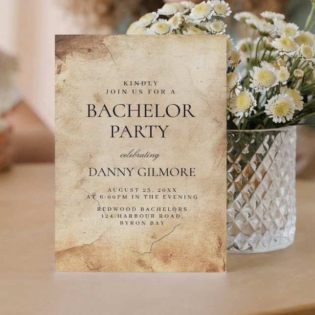 Convite Festa de Solteiro Russo Simples e Elegante (Criador carregado)