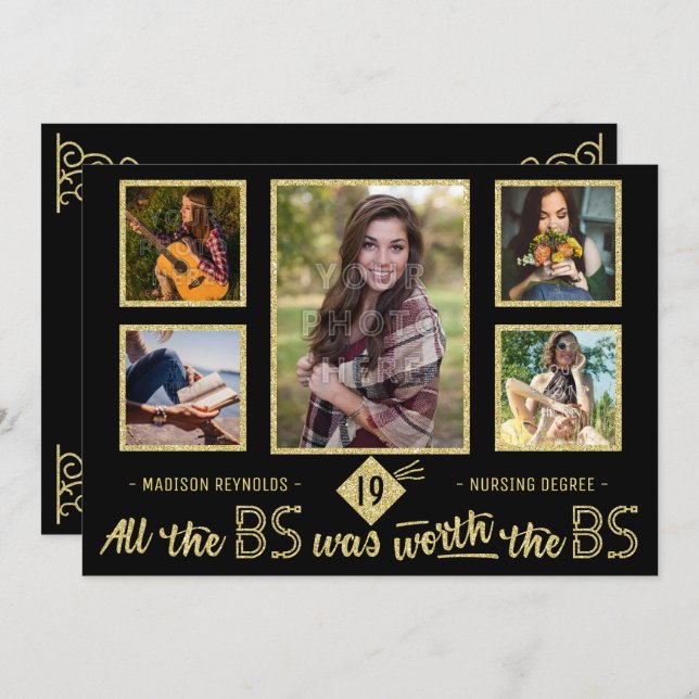 Convite Festa de Solteiros de Graduação Universitária (Frente/Verso)