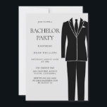 Convite Festa de solteiros e coletes negros<br><div class="desc">Convite para o Bachelor Party do Black Suit & Tie Mens Ver coleção correspondente em Niche e Nest Store Muitos obrigados</div>