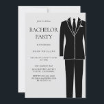 Convite Festa de solteiros e coletes negros<br><div class="desc">Convite para o Bachelor Party do Black Suit & Tie Mens Ver coleção correspondente em Niche e Nest Store Muitos obrigados</div>