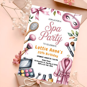 Convite Festa de Spa Glam Rosa