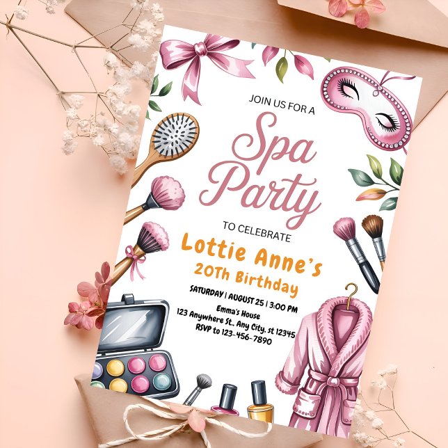 Convite Festa de Spa Glam Rosa (Criador carregado)