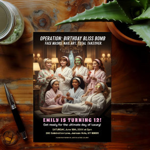 Convite Festa de Spa Operação Aniversário Feliz
