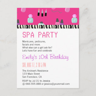 Convite Festa de Spa Relaxante, Para Meninas
