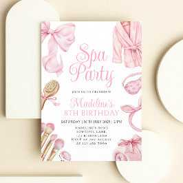 Convite Festa de Spa Rosa para Menina de 8 Anos