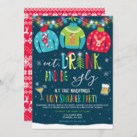 Festa De Suéter Feio Convide Bebida E Seja Feia