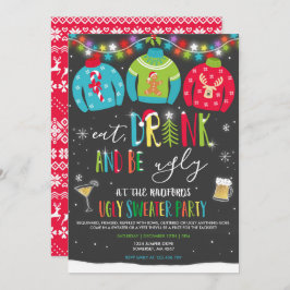 Convite Festa De Suéter Feio Convide Bebida E Seja Feia