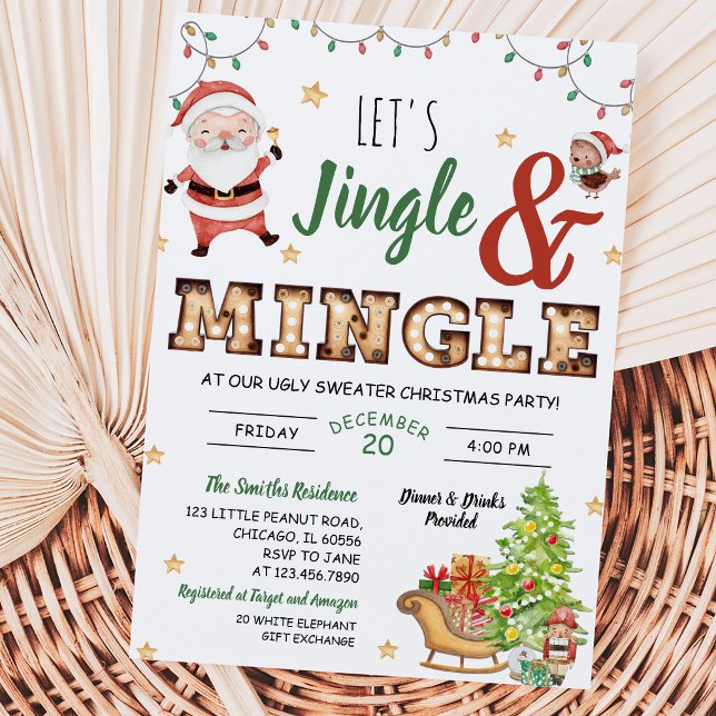 Convite Festa de Suéter Feio Jingle e Mingle (Criador carregado)