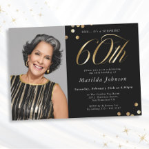 Festa de Surpresa de 60 Anos Preto e Dourado Foto