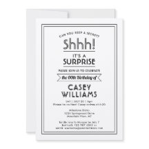 Festa de Surpresa de Aniversário! Elegante Simples