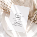 Convite Festa de Surpresa de Script de Rico de Caligrafia<br><div class="desc">Esta caligrafia,  rico surpresa de convite de festas,  é perfeita para um aniversário moderno,  aposentadoria ou qualquer festa surpresa. O design simples e elegante apresenta a tipografia de scripts clássicos e ricos em preto e cinza.</div>