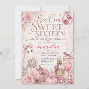 Convite Festa de Sweet Sixteen Assustadora da Boo Crew