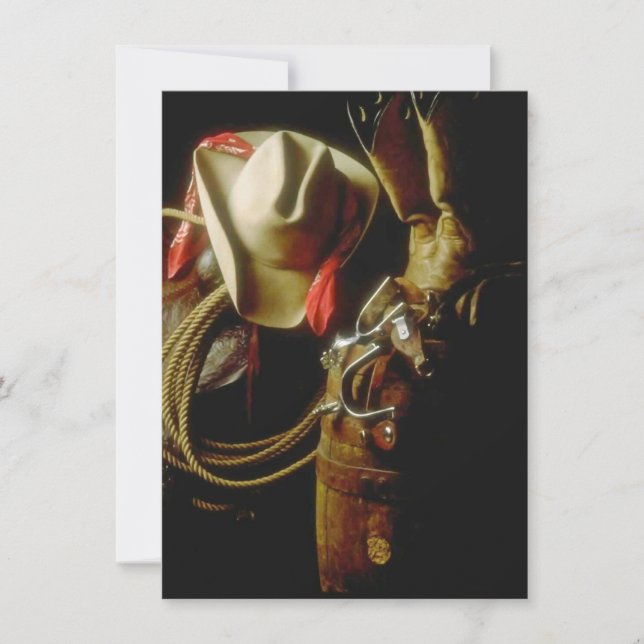 Convite Festa de Tema Ocidental de Hospedagem de Vazios (Frente)