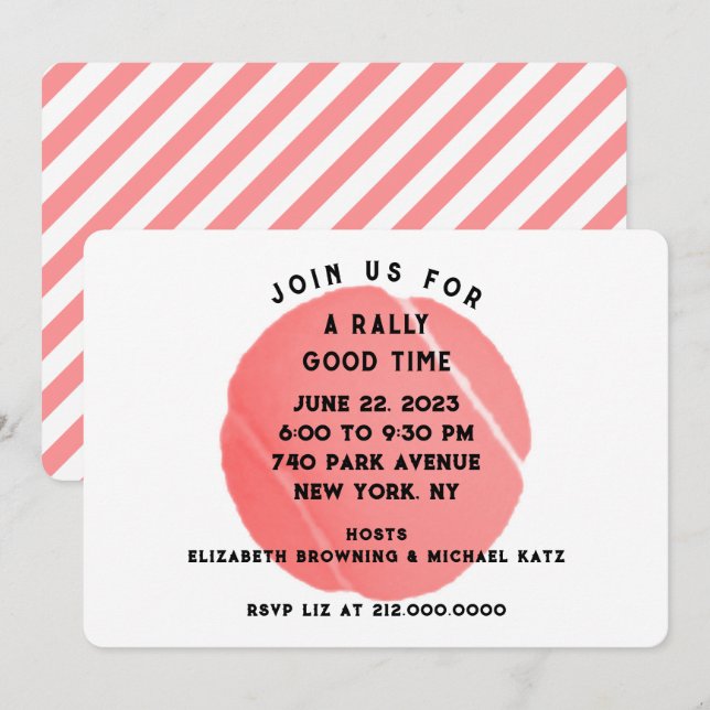 Convite Festa de Tênis (Frente/Verso)