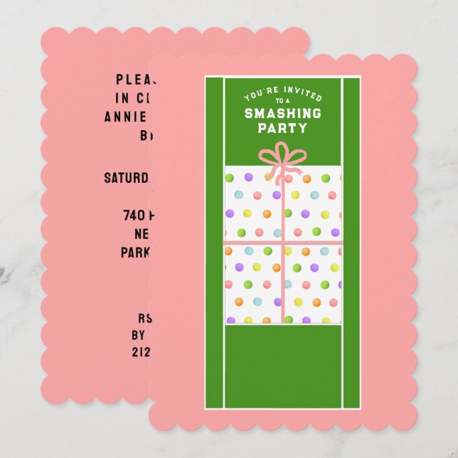 Convite Festa de Tênis Criativa (Frente/Verso)