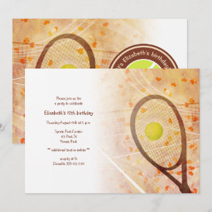 Convite festa de tênis de aniversário de meninas