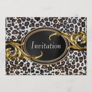 Convite Festa de Todas as Oportunidades Leopardo Dourado P