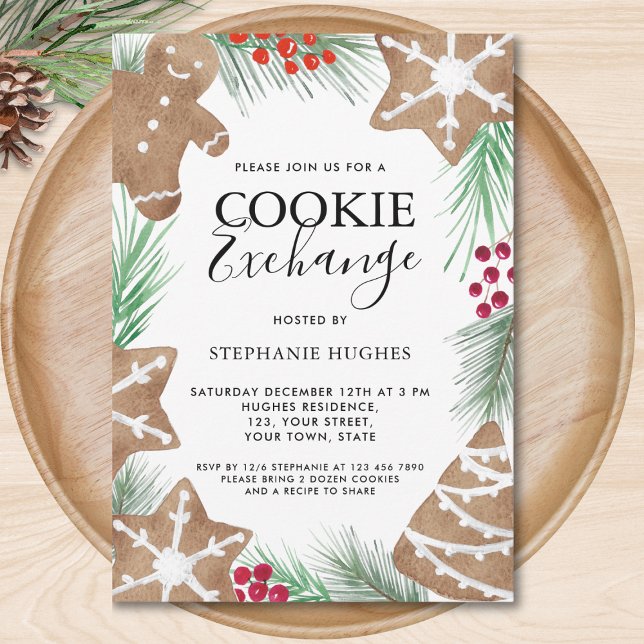 Convite Festa de Troca de Cookies de Natal (Criador carregado)