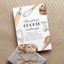 Festa de Troca de Cookies de Natal Watercolor