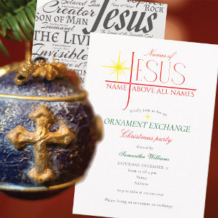 Convite Festa de Troca de Enfeites de Natal com Nomes de J
