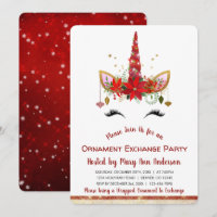 Festa de Troca de Enfeites de natal Unicorn Custa