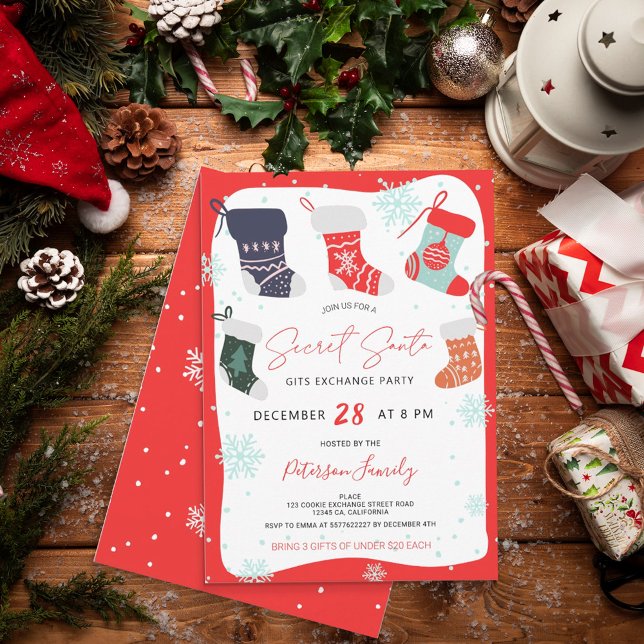 Convite Festa de troca de papais noeis secretos de biscoit (Criador carregado)